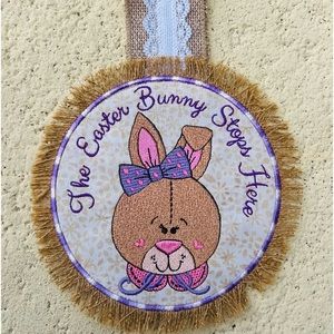 Original Cute Embroidered Bunny Door Hanger